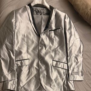 Tazio Men's Silver Tuxedo Blazer